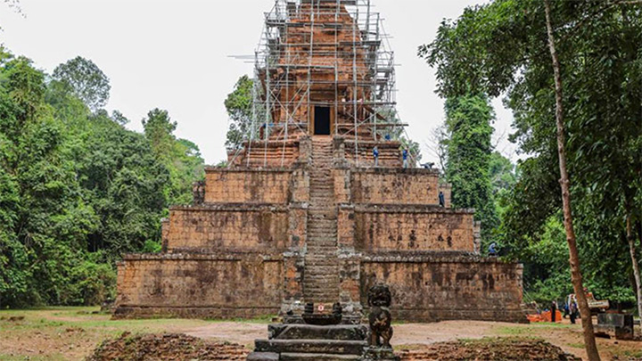 柬埔寨吴哥窟一处寺庙古迹完成修缮，建筑结构安全得到保障